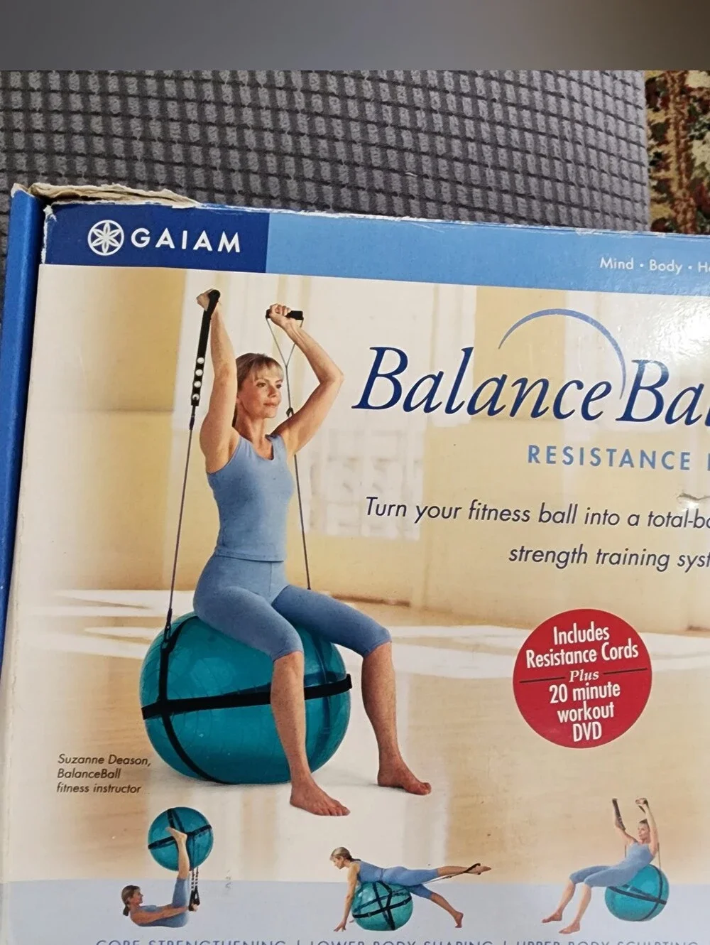 GAIAM Teal Balance Ball with Resistance Cords